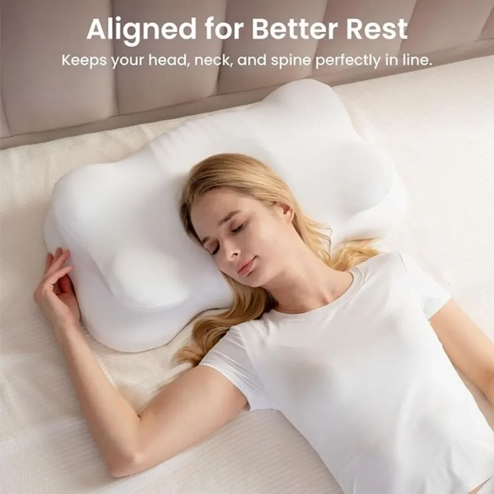 Cervical Memory Foam Pillow, Adjustable Neck Support, 26 x 15 in